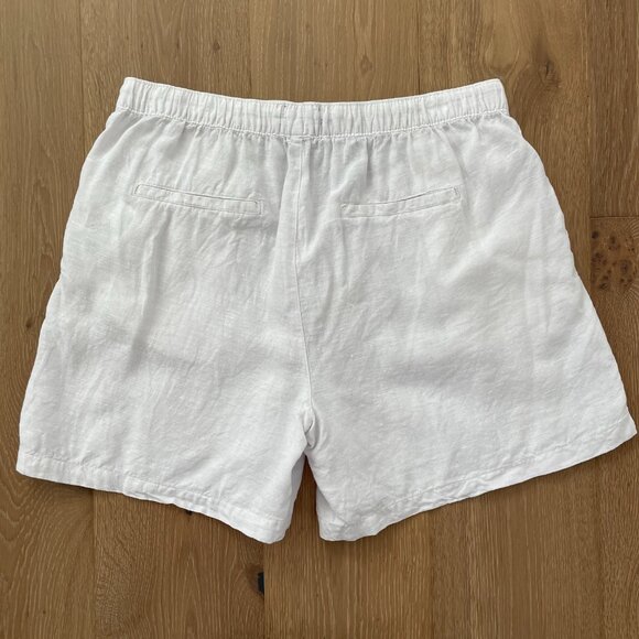 Tahari Shorts Women 1X White Linen Pockets Elastic Waist Lightweight - Picture 5 of 10